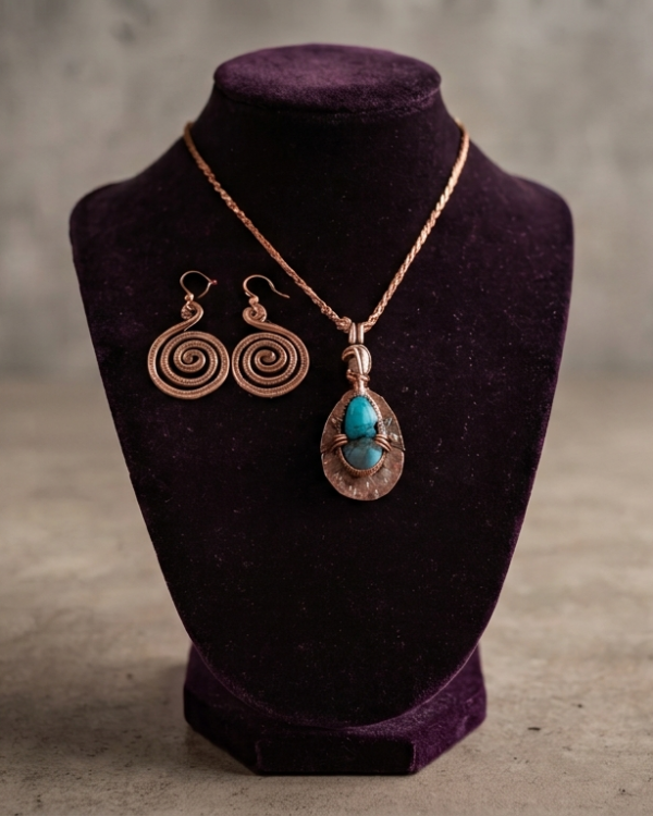 Copper & Turquoise Drop Set